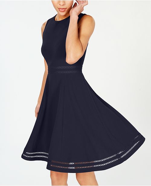 calvin klein illusion trim fit and flare