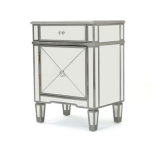 NOBLE HOUSE NEELY MIRRORED 2 DRAWER CABINET END TABLE