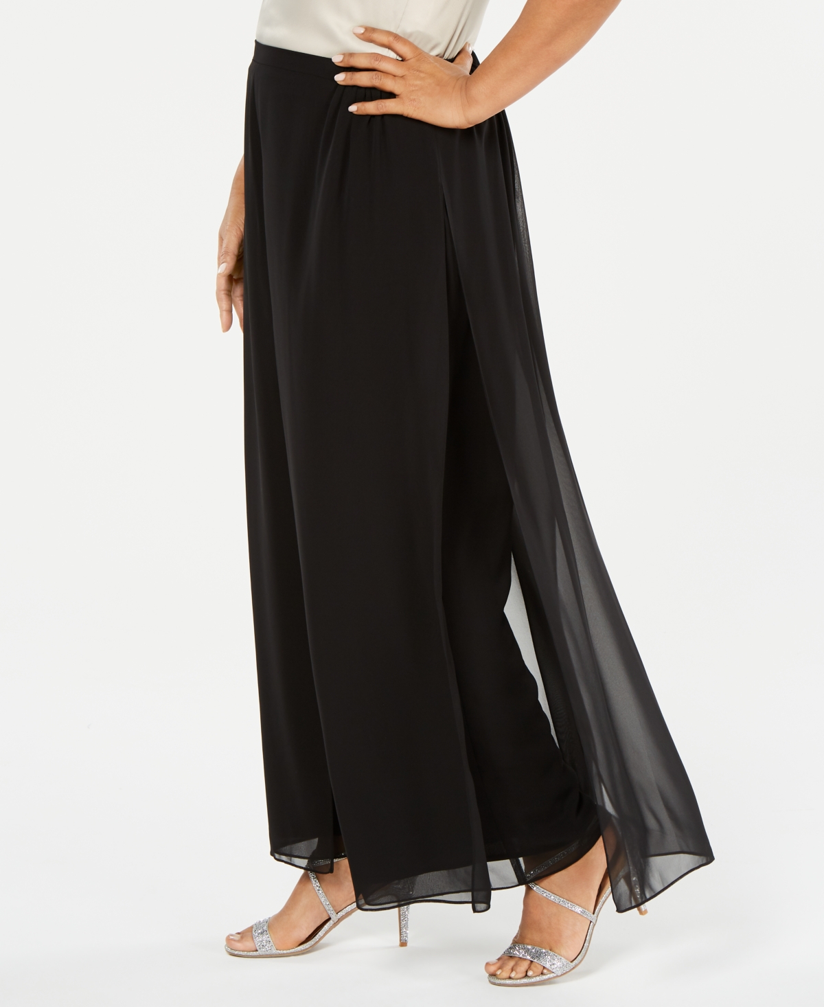 Alex Evenings Plus Flowy Wide-Leg Pants