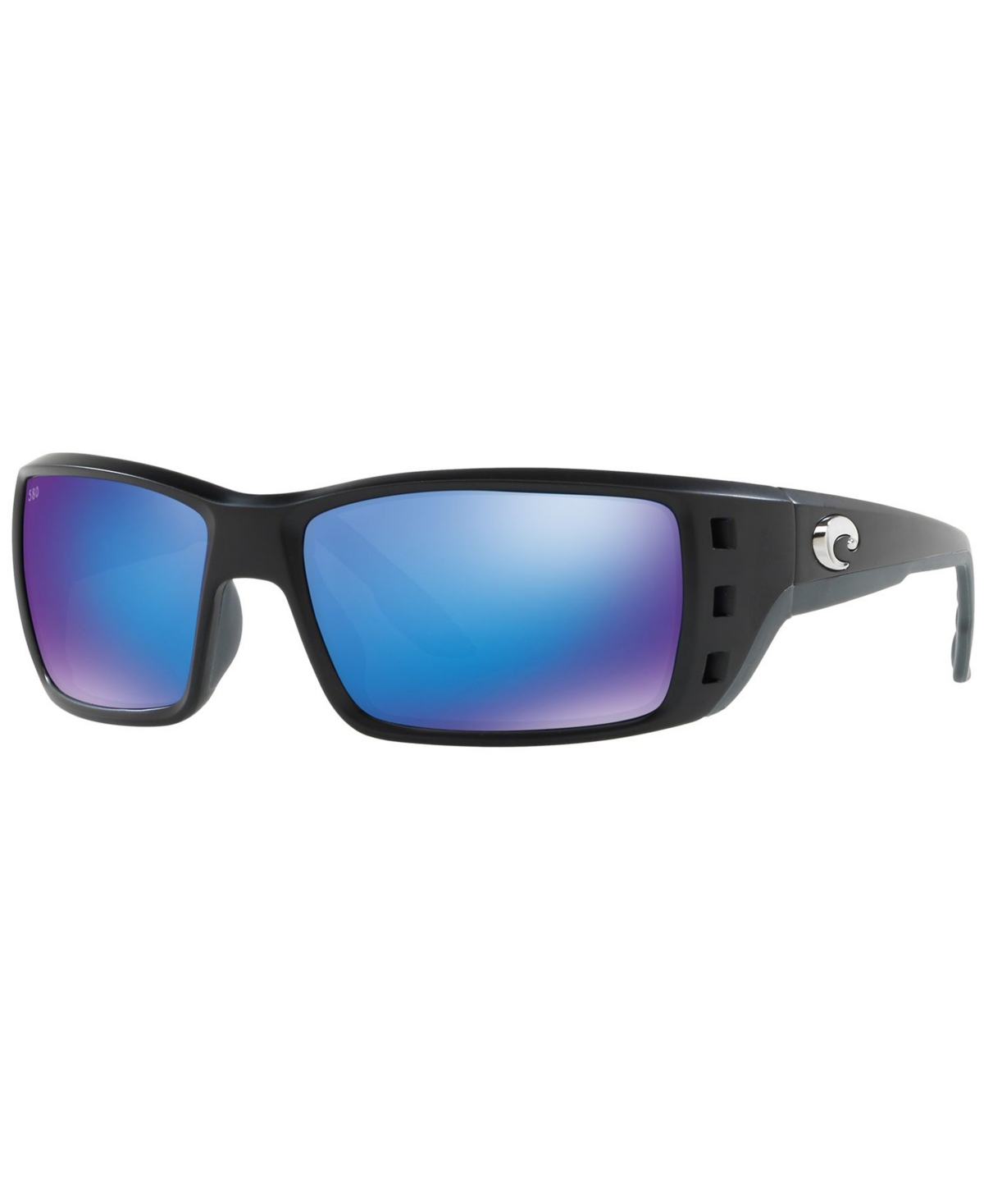 Costa Del Mar Polarized Sunglasses, Permit 62 In Black Matte,blue Mirror