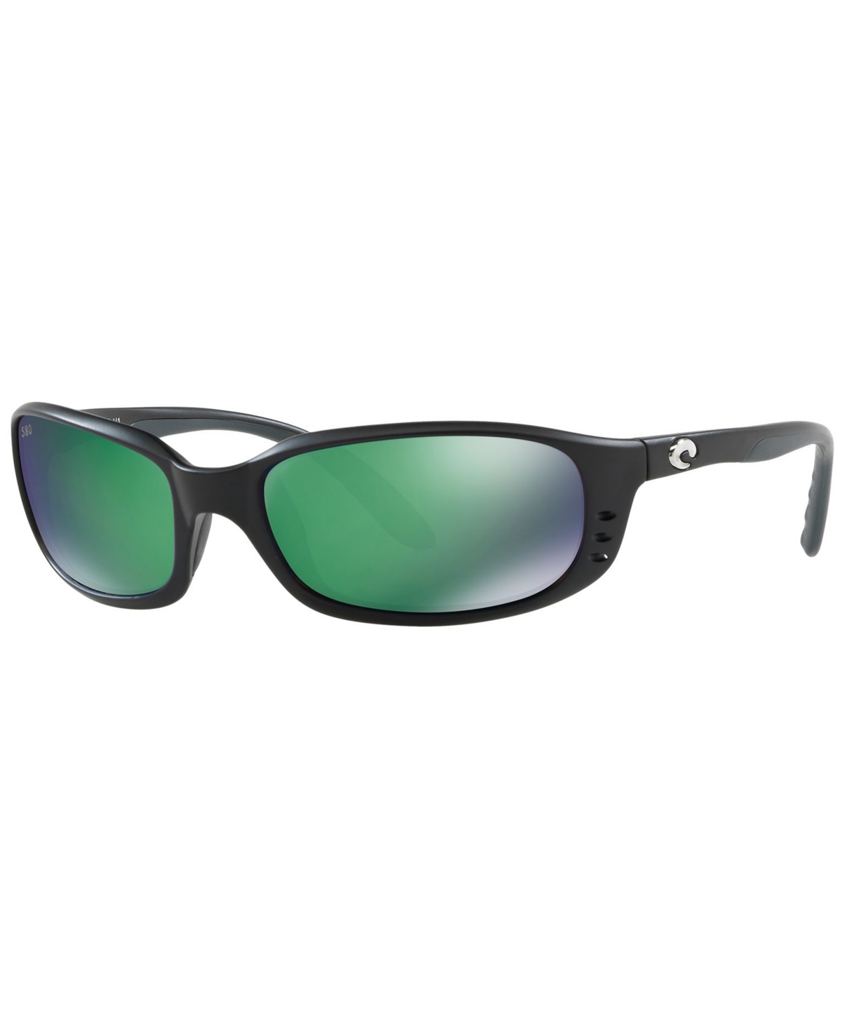 Costa Del Mar Polarized Sunglasses, Cdm Brine 59 In Black Matte,green Mirror