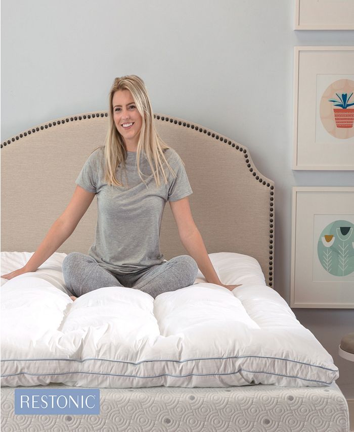 Restonic 3" Memory Fiber/Memory Foam Hybrid Queen Mattress Topper Macy's