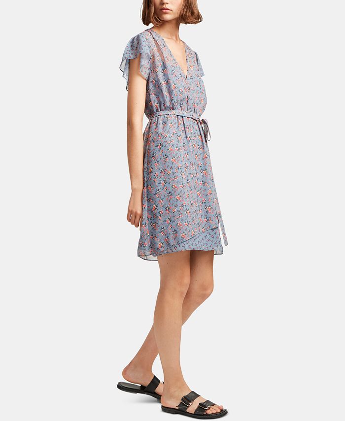 French connection celestia sales sheer wrap dress