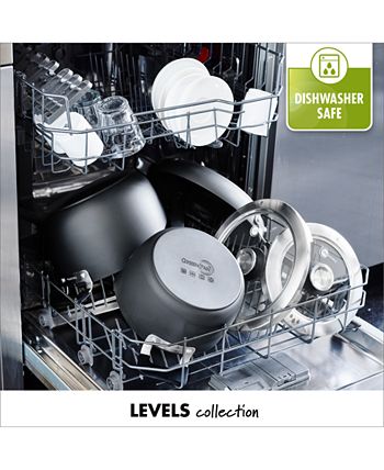 Levels Hard Anodized Stackable Ceramic Nonstick 11-Piece Cookware Set