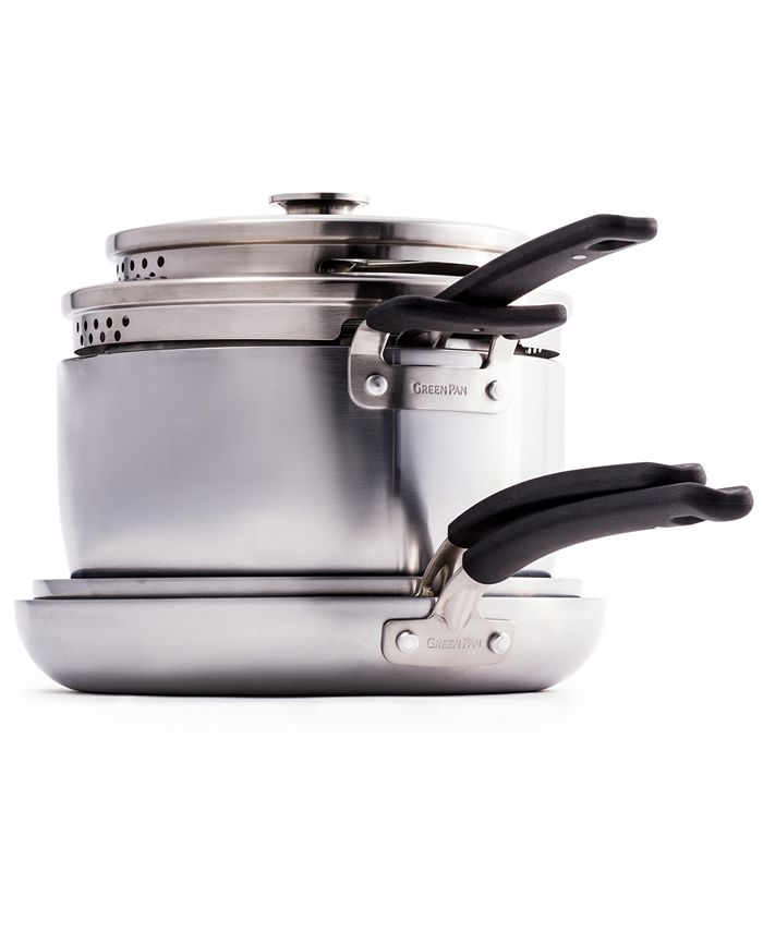 GreenPan Levels 6-Pc. Stainless Steel Stackable Ceramic Nonstick Set