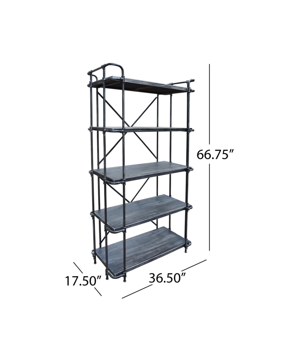 Noble House Schote Indoor 5-tier Book Shelf In No Color