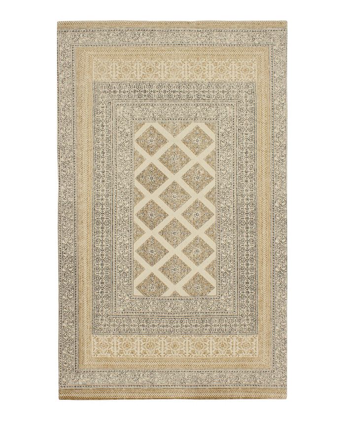 French Connection Bryn Stonewash Printed Cotton 27" x 45" Accent Rug