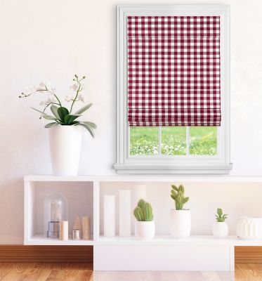 Achim - Cordless Buffalo Check Roman Window Shade 29X64 - Taupe