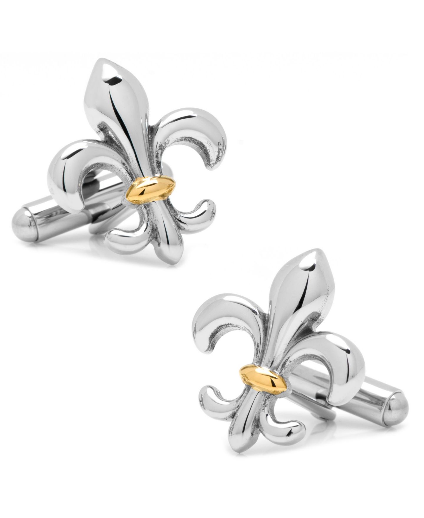 Мужские запонки Cufflinks Inc. Stainless Steel Two-Tone Fleur De Lis Cufflinks — фото 1