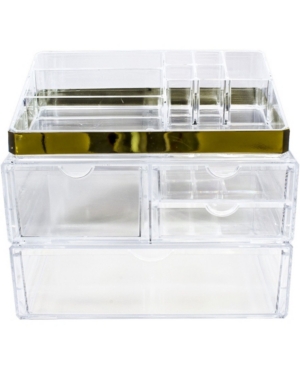 Sorbus Cosmetics Makeup and Jewelry Storage Case Display Sets With Trim