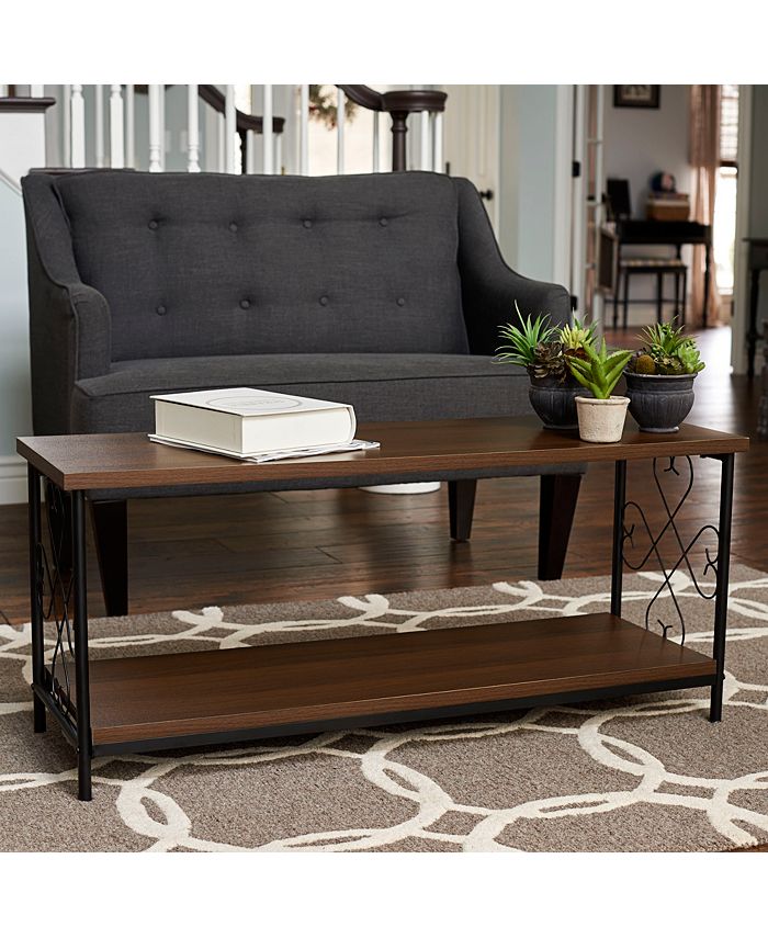 Household Essentials Victorian Coffee Table with Storage Shelf Macy's