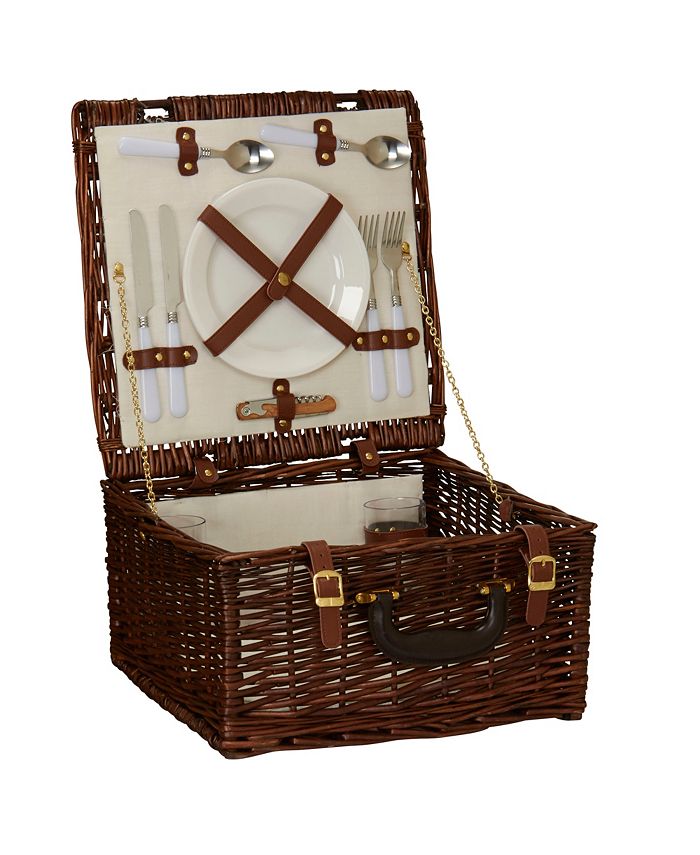 Household Essentials Willow Picnic Basket, Service for 2 & Reviews
