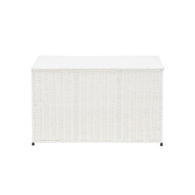 Large Wicker storage Chest, White 