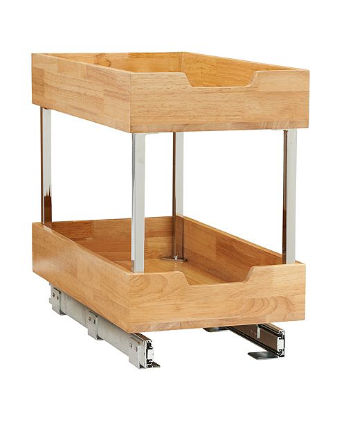 Household Essentials Glidez Wood 11 5 2 Tier Sliding Cabinet Organizer Reviews Cleaning Organization Home Macy S
