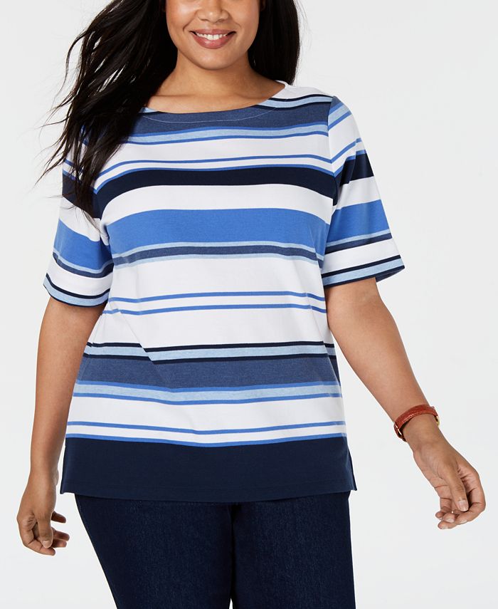 Karen Scott Sport Striped T-Shirt Dress, Created for Macy's - Macy's