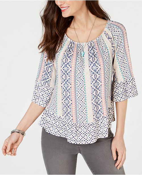 Style & Co Off-The-Shoulder Floral-Print Top, Created for Macy's ...
