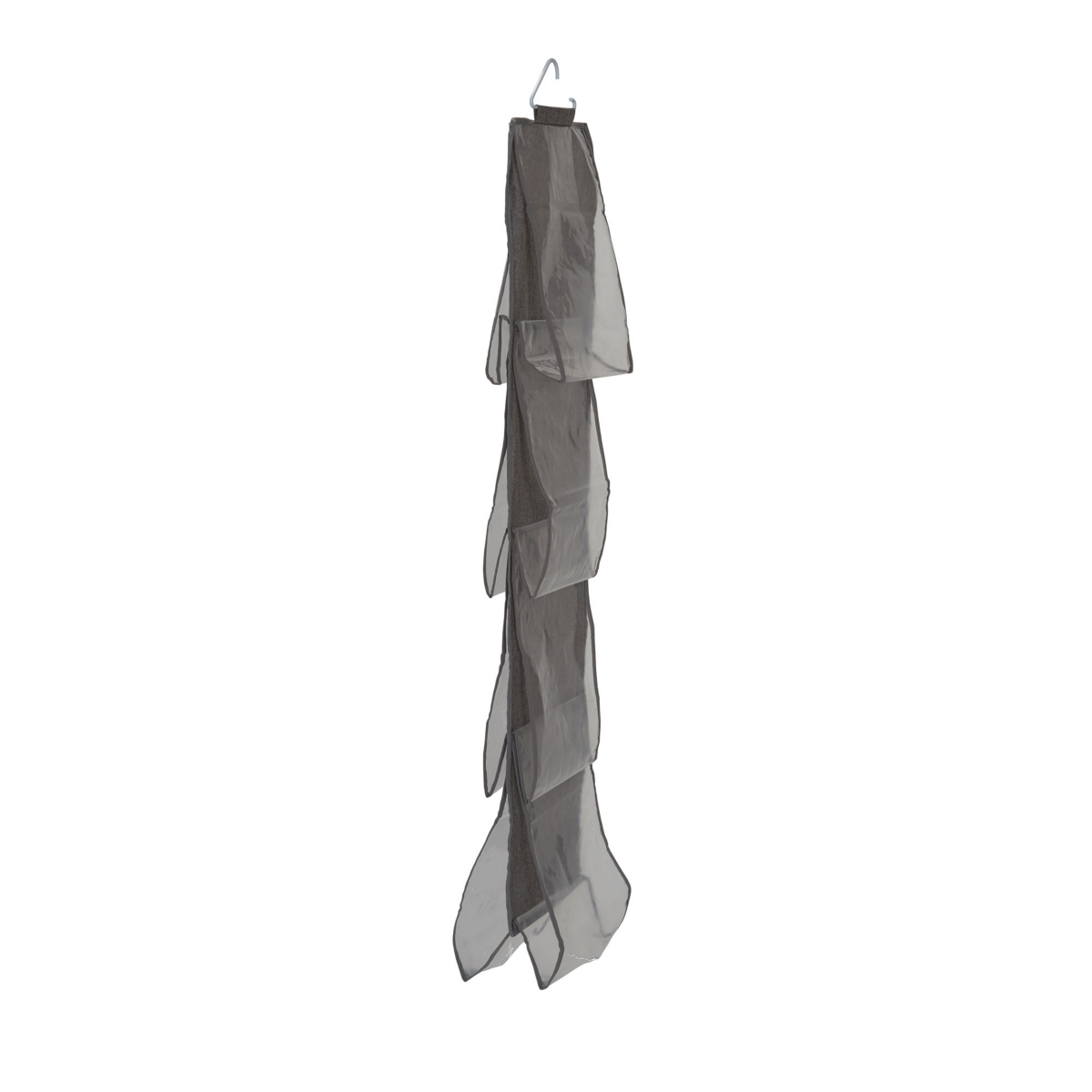 Gray Linen 8-Pocket Hanging Handbag Storage Organizer - Medium Gray