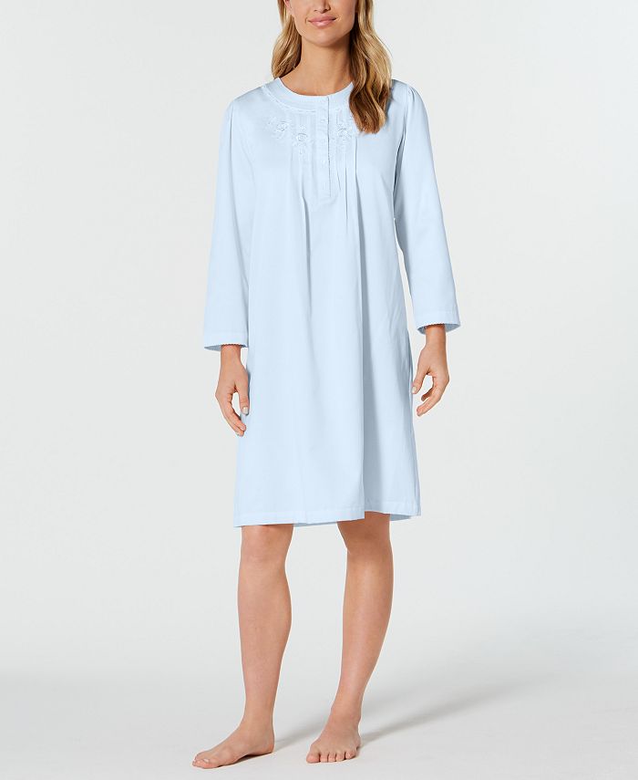 Miss Elaine Petite Brushed-Back Satin Nightgown - Macy's