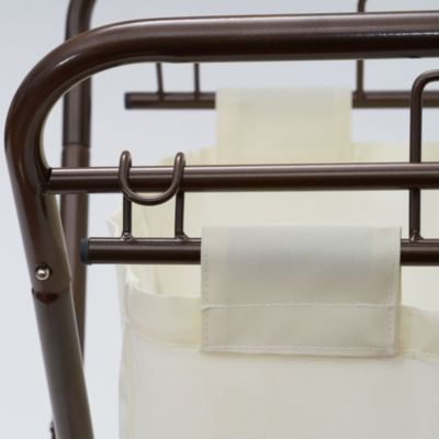 Antique Bronze Rolling Laundry Hamper