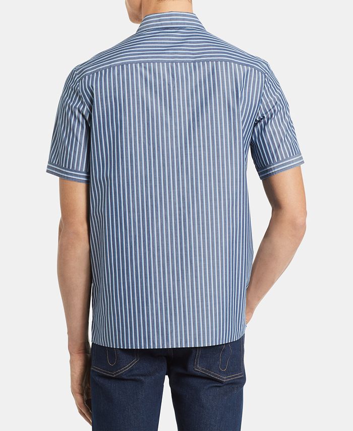 Calvin Klein Men's Boyscout Classic-Fit Stripe Camp Shirt - Macy's