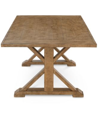 trisha yearwood homecoming double trestle extendable dining table