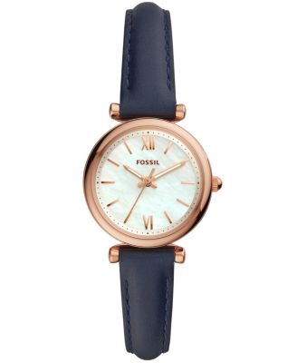 fossil watch blue face diamond