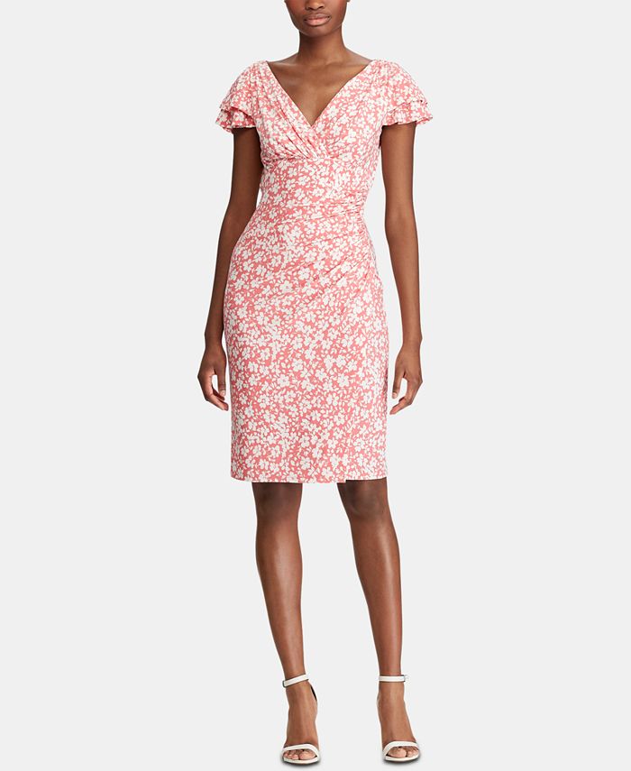 Lauren Ralph Lauren Floral Print Ruched Dress Macy s