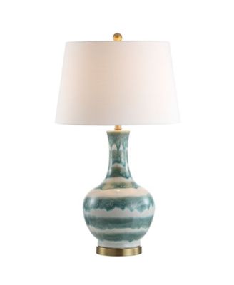 Tucker Striped Ceramic/Metal LED Table Lamp