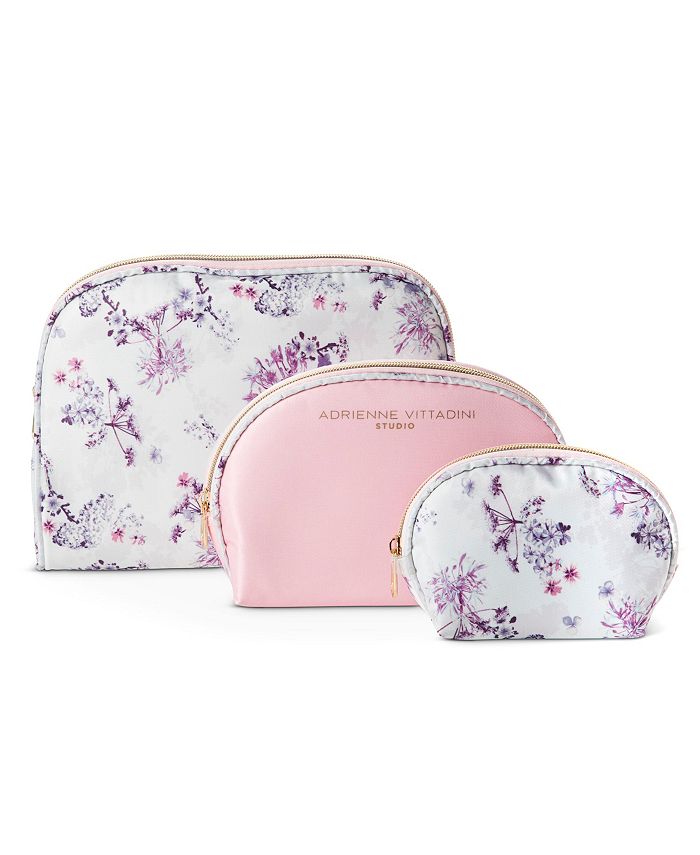 Tri Coastal Design Adrienne Vittadini Set of 3 Dome Shaped Cosmetic Bags Macy s