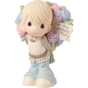 Precious Moments Love You Bunches Mom Boy Figurine Bisque Porcelain 183005 In Navy