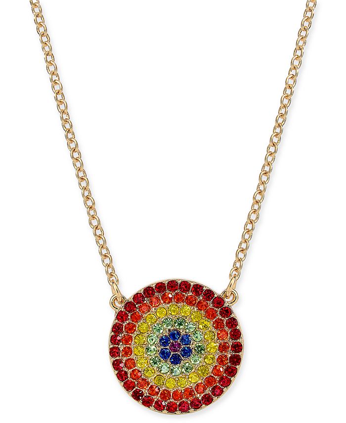 INC International Concepts INC Gold Tone Crystal Rainbow Disc