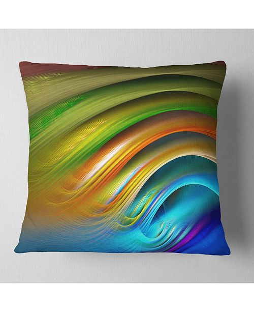 Designart Colorful Fractal Water Ripples Abstract Throw Pillow 16 X 16