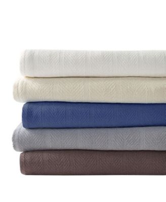 Eddie Bauer Herringbone Cotton Blanket, Full/Queen - Macy's