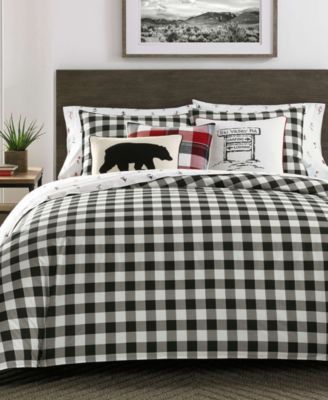 CLOSEOUT! Mountain Plaid Cotton Reversible 3 Piece Comforter Set, King