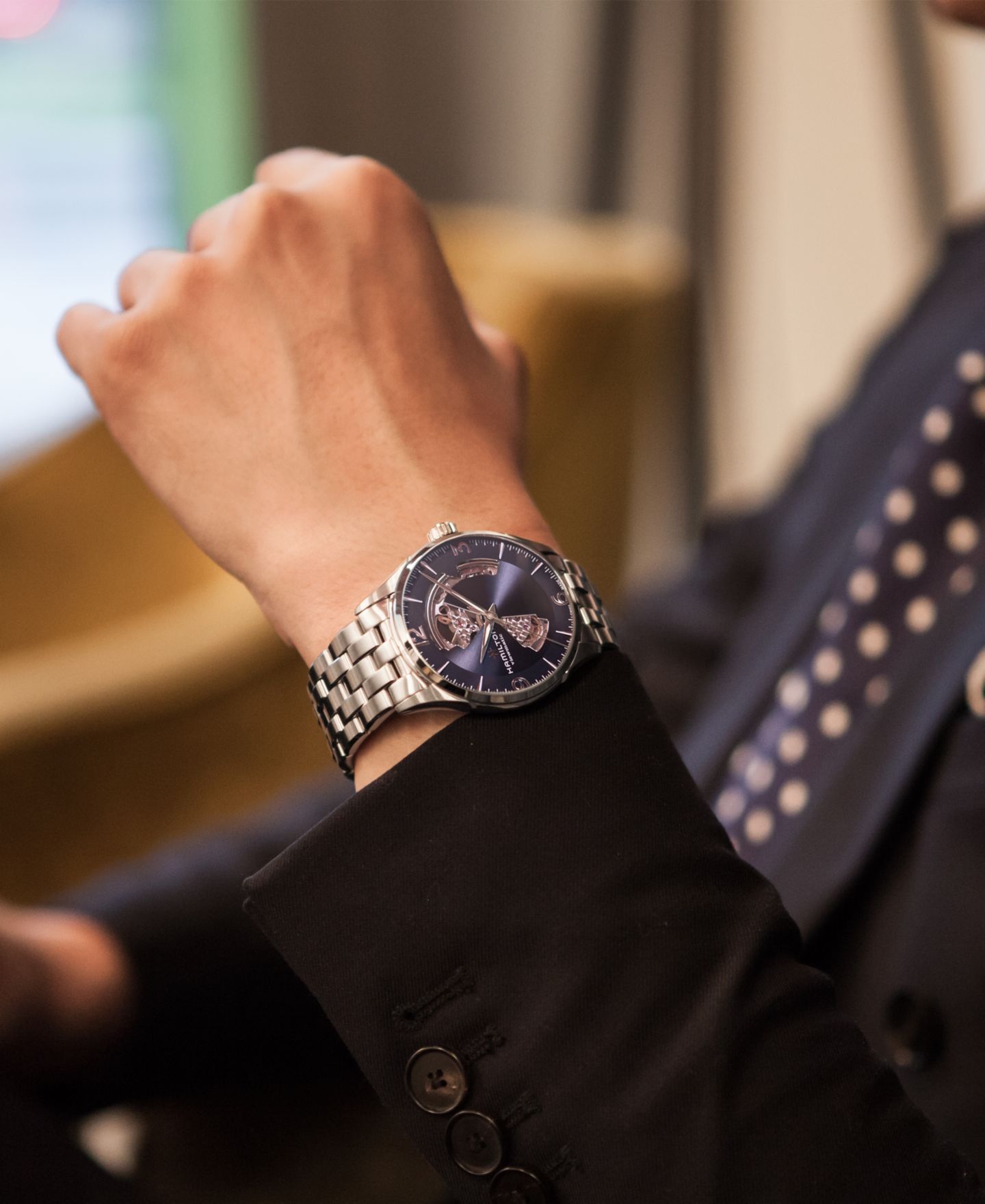 Мужские часы Hamilton Swiss Jazzmaster Stainless Steel Bracelet Watch 42mm — фото 7
