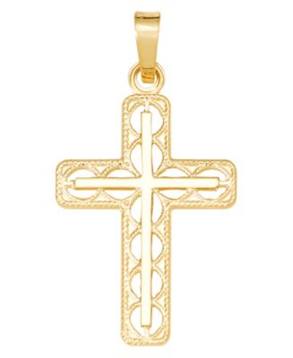 Macy's Cross Pendant in 14k Yellow Gold & Reviews - Necklaces - Jewelry ...