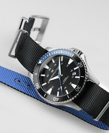 Hamilton - Men's Swiss Automatic Khaki Navy Scuba Black Nato Strap Watch 40mm