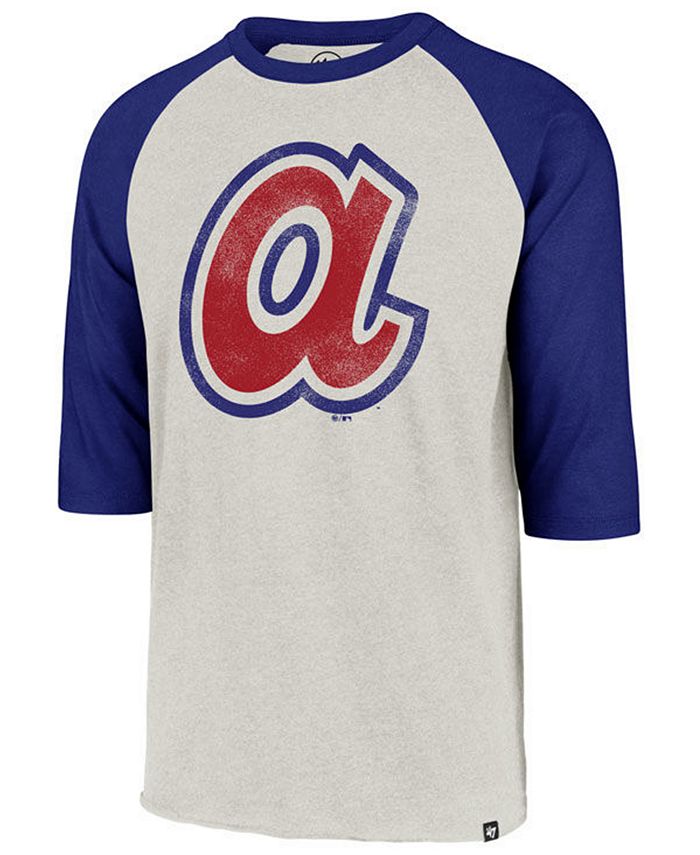47 Brand Men's Atlanta Braves Coop Throwback Club Raglan T-Shirt