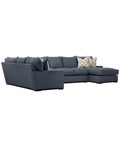 Furniture Tuni 102 3 Pc Fabric Chaise Sectional Sofa With 3