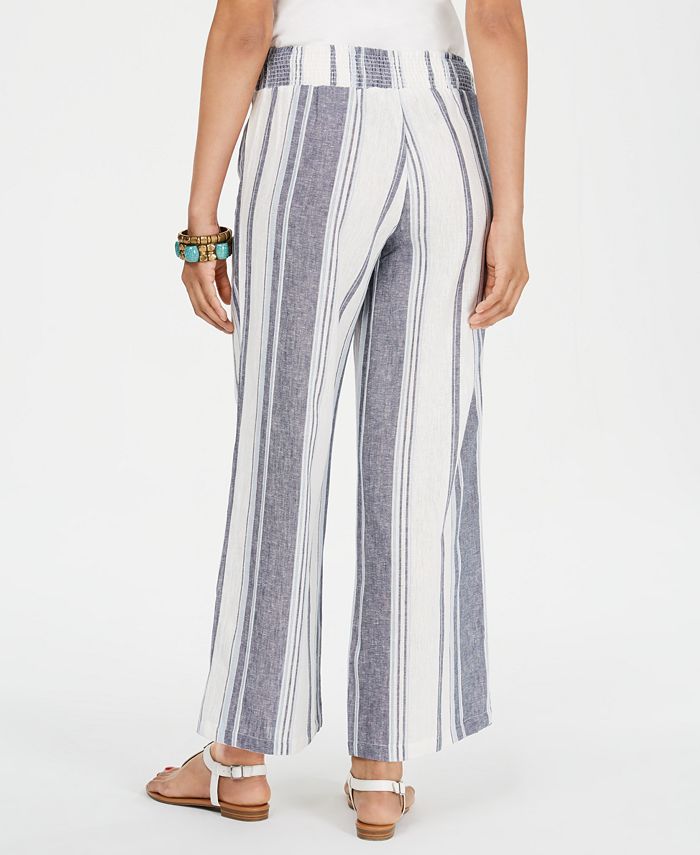 Style & Co Striped Wide-Leg Pull-On Pants, Created for Macy's - Macy's