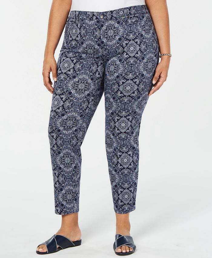 Charter Club Plus Size Printed Ankle Jeans, Created for Macy's - Macy's