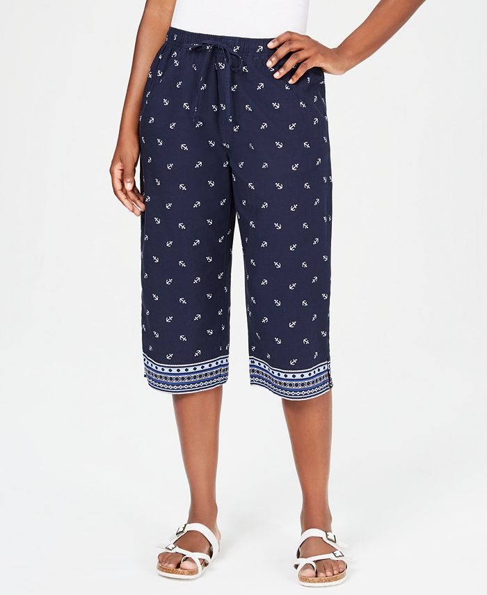 Karen Scott Petite Knit Drawstring Capri Pants, Created for Macy's - Macy's