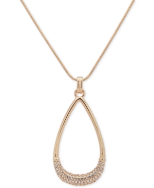 image of Dkny Gold-Tone Pave Teardrop 42