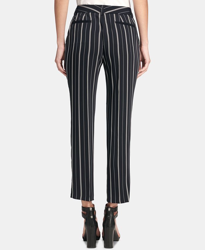 DKNY Essex Pinstriped Ankle Pants - Macy's
