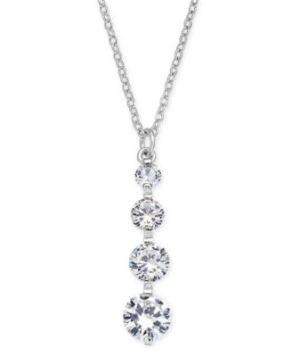 I.N.C. International Concepts - Silver-Tone Crystal Drop Pendant Necklace, 17" + 3" extender
