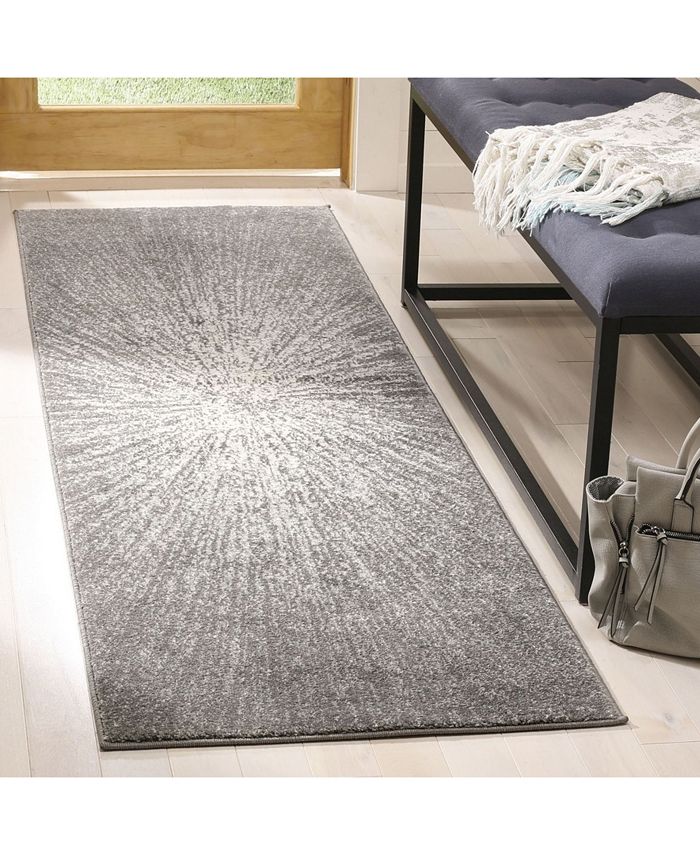 Safavieh Evoke Dark Grey and Ivory 2'2" x 7' Runner Area Rug Macy's