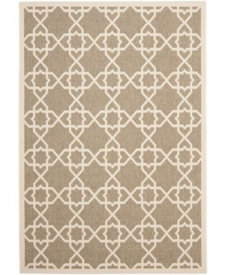 Courtyard CY6032 Brown and Beige 5'3" x 7'7" Outdoor Area Rug
