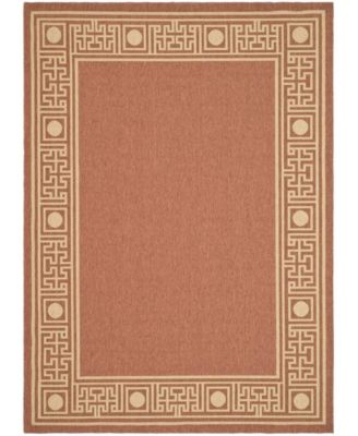 Courtyard CY5143 Rust and Sand 8' x 11' Outdoor Area Rug