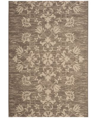 Courtyard CY6064 Dark Beige and Beige 5'3" x 7'7" Sisal Weave Outdoor Area Rug