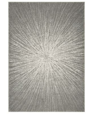 Evoke EVK228 Dark Gray and Ivory 5'1" x 7'6" Area Rug
